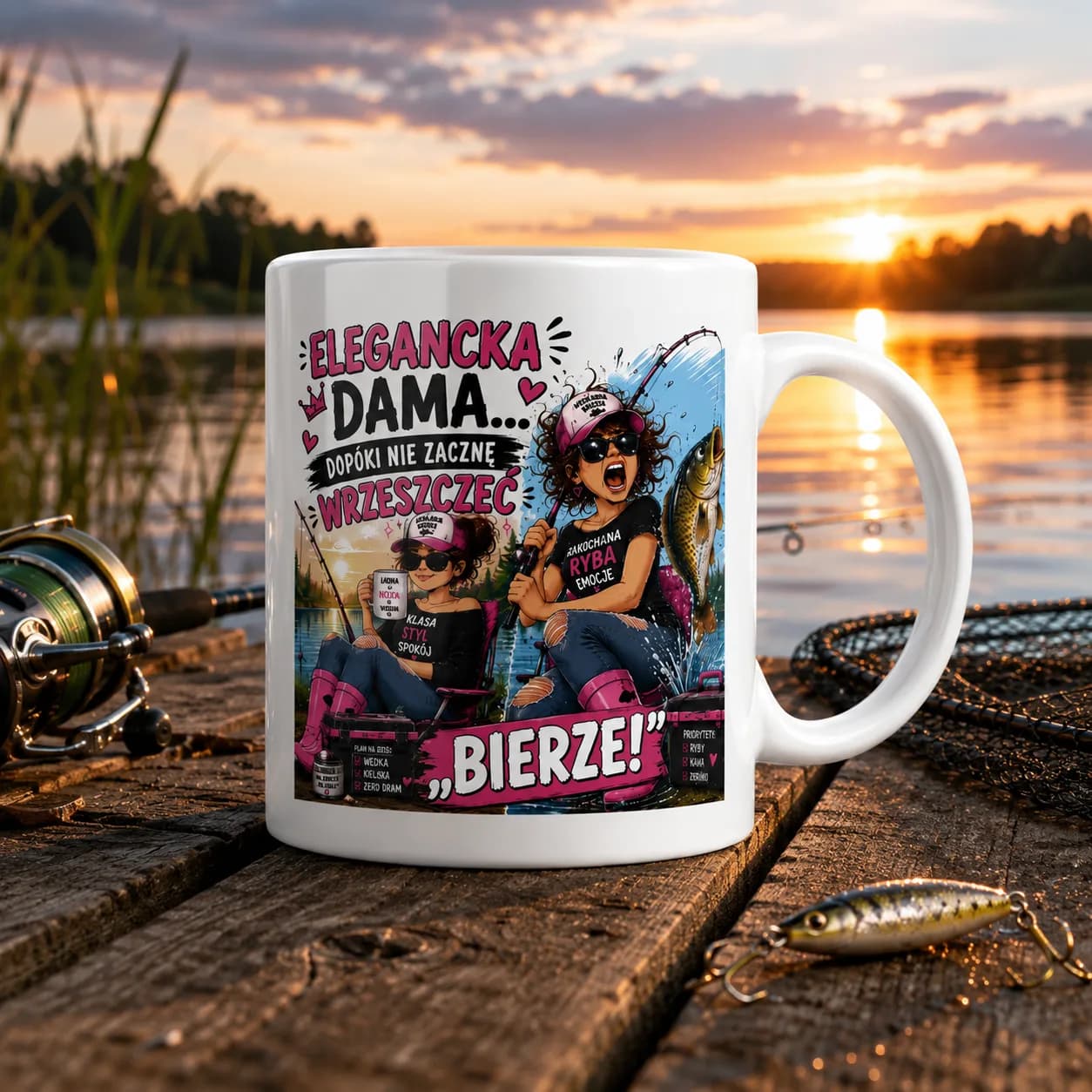 Kubek ELEGANCKA DAMA DOPÓKI NIE ZACZNĘ WRZESZCZEĆ „BIERZE”