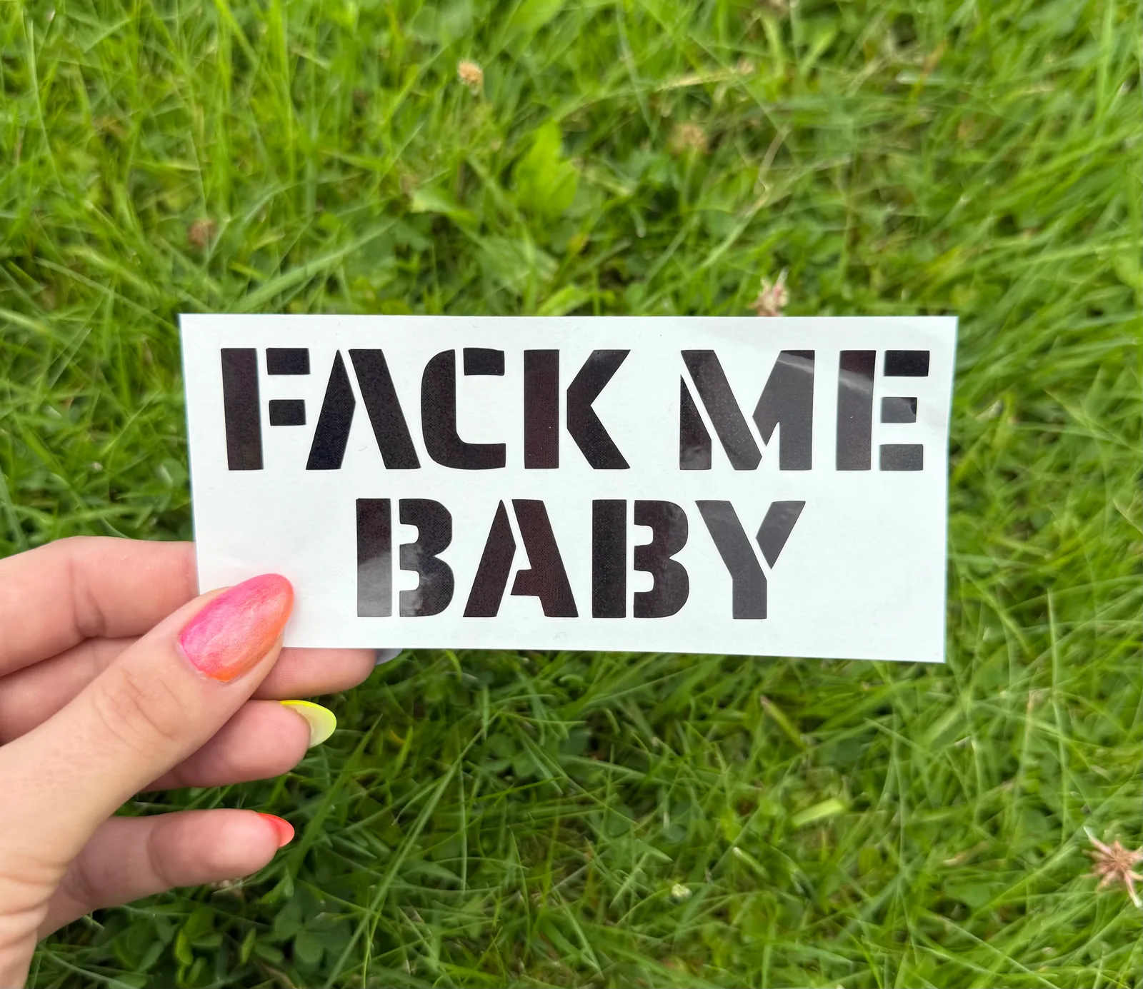 Naklejka brokatowa czarna FACK ME BABY