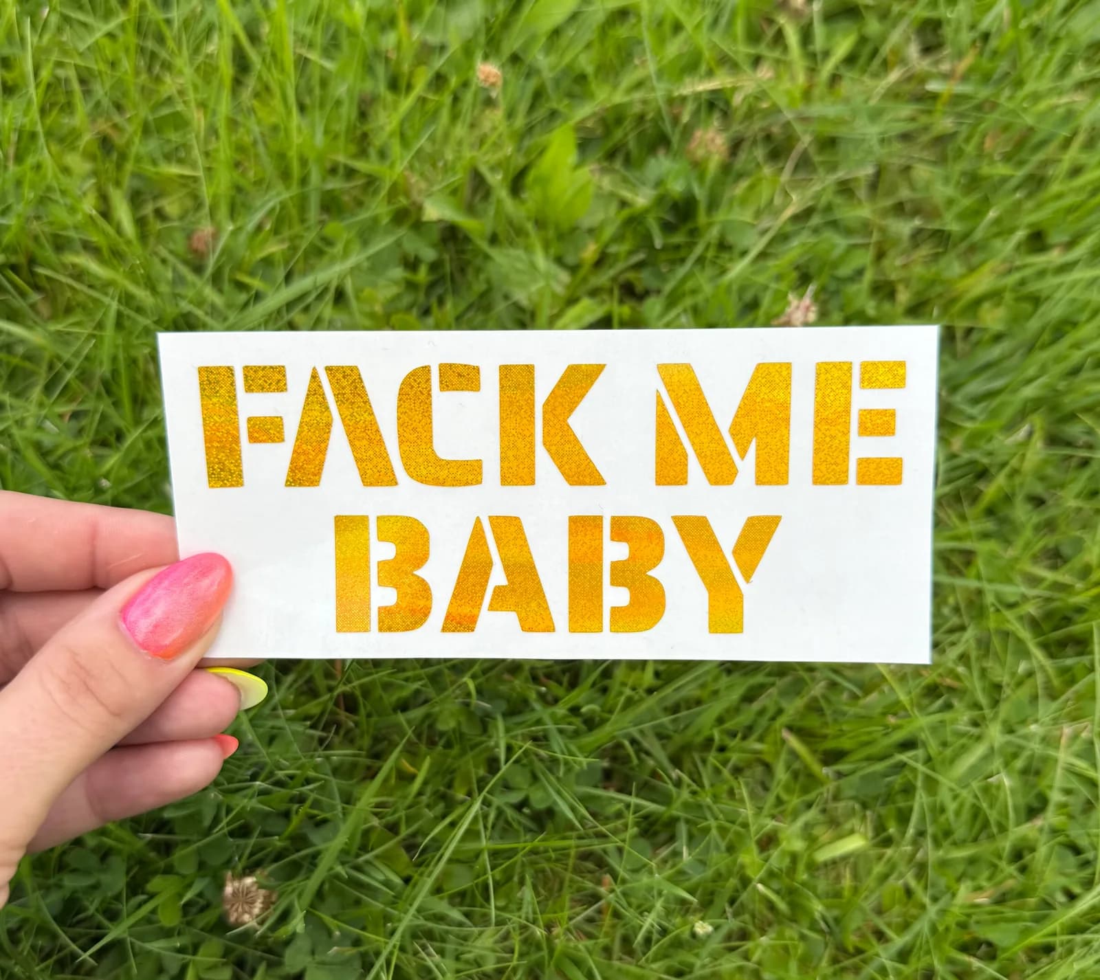 Naklejka brokatowa złota FACK ME BABY